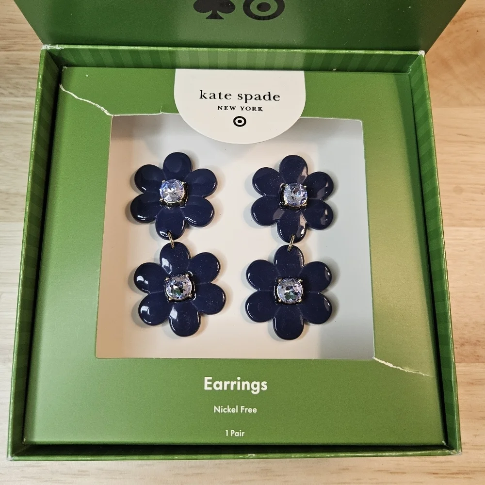 Kate Spade X Target Blue Floral Drop Earrings